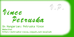 vince petruska business card